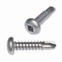 PSQTEK834S410 #8 X 3/4" Pan Head, Square Drive, Self-Drilling Screw, 410 Stainless